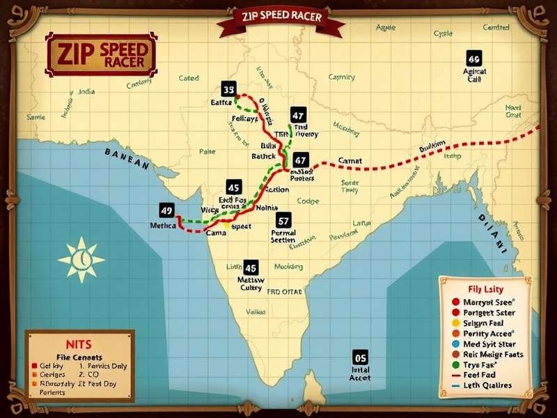 Zip Speed Racer - Indian city tracks map Map of Zip Speed Racer showing Indian city tracks